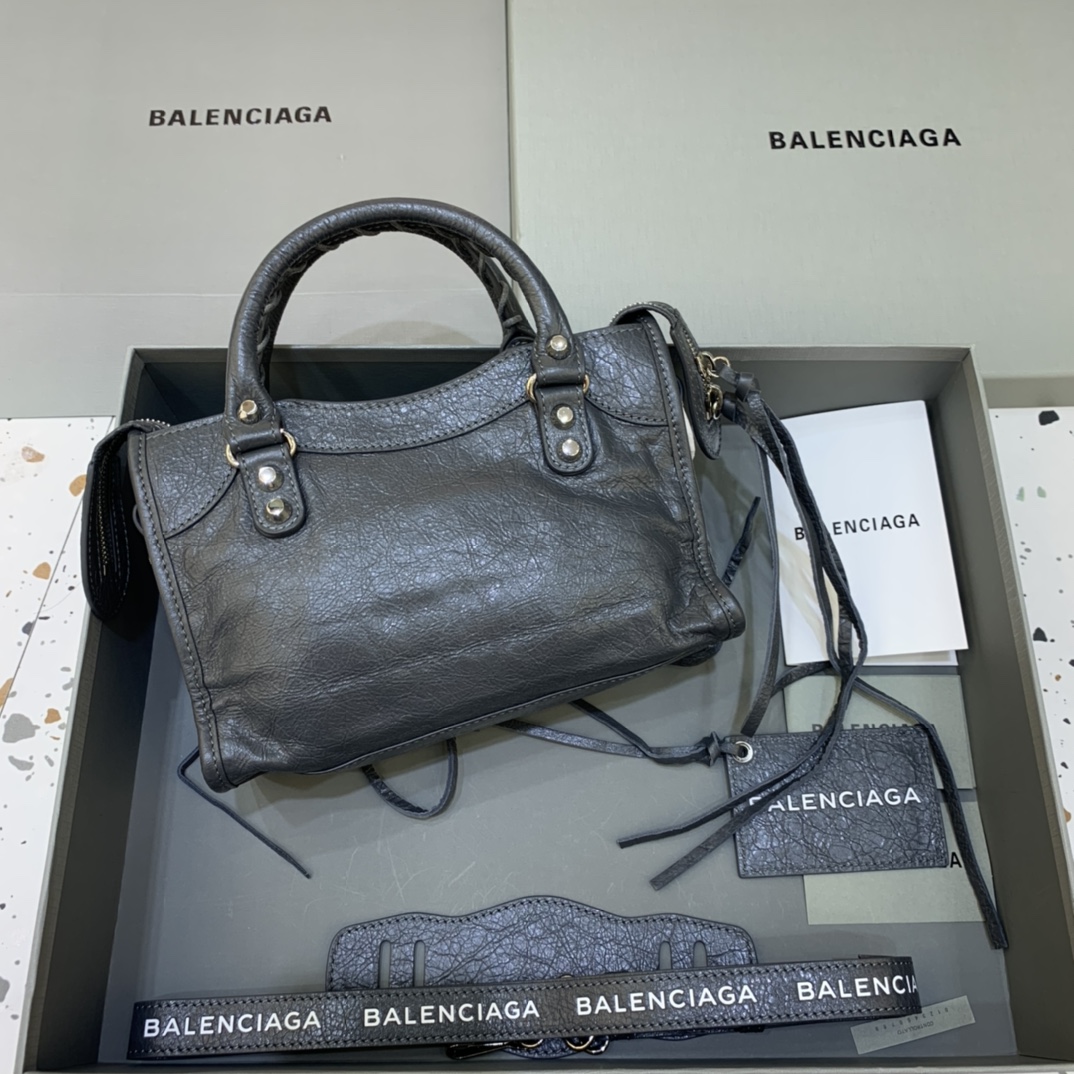 Balenciaga Classic City Mini Handbag Shoulder Bag Dark Gray/Silver